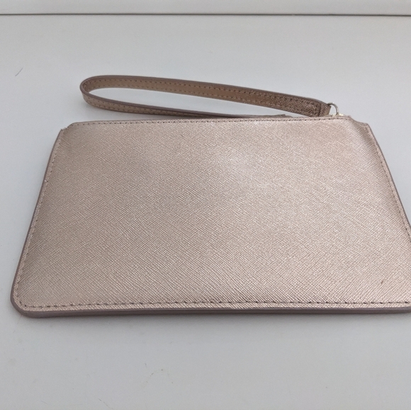 New? EXCELLENT Cond! Kate Spade New York Tinie Laurel Way Rose Gold Wristlet - Picture 10 of 14